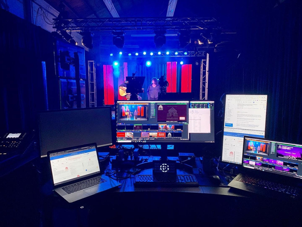 a non-profit virtual gala event behind the scenes set-up