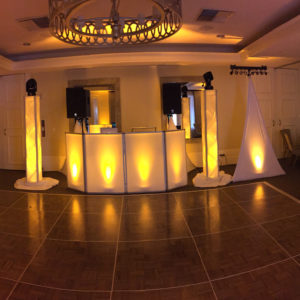 DJ booth and dance floor lighting set up