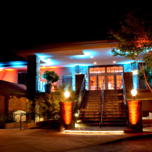 Outdoor entrance up lighting for venue